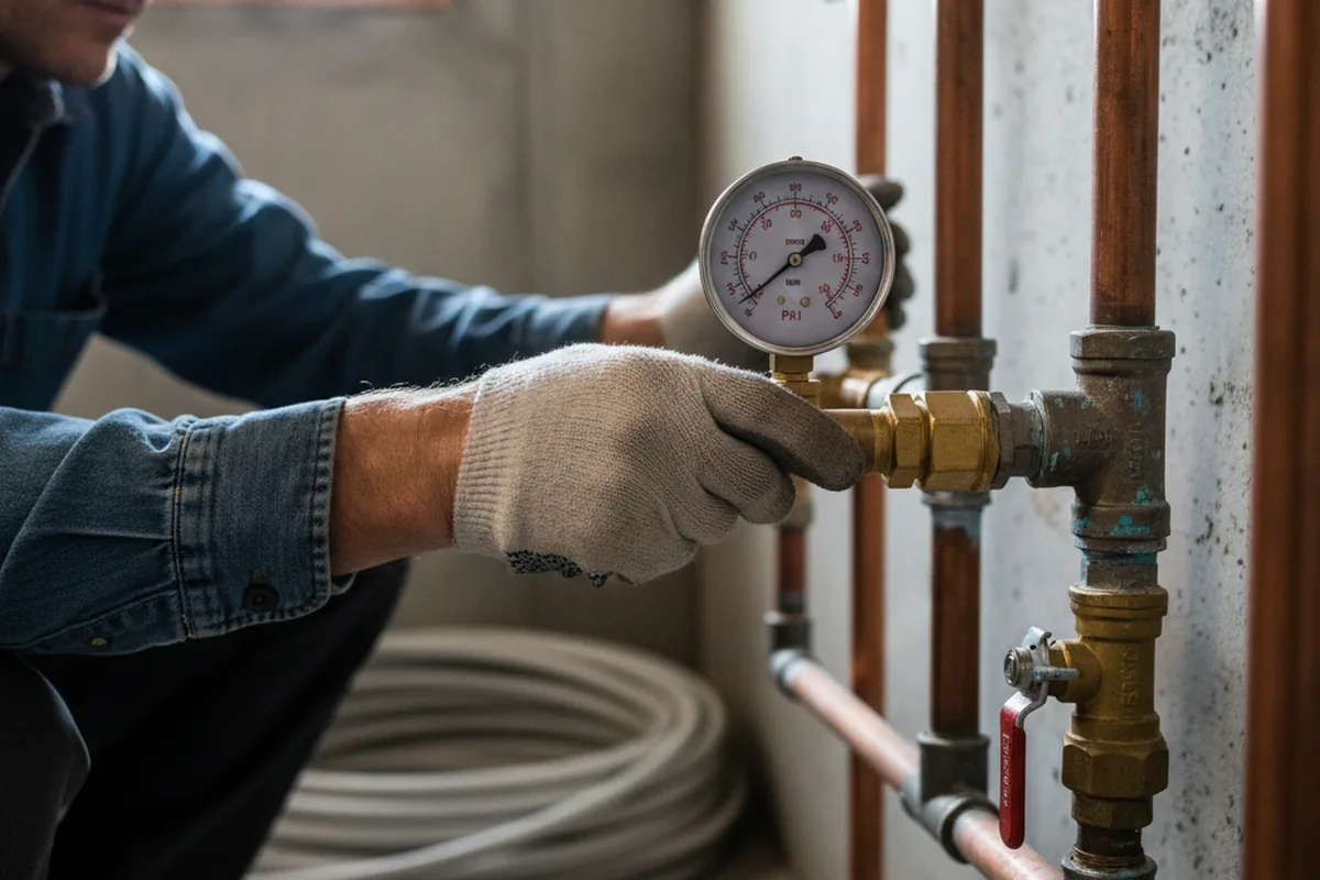 Pressure testing a repaired line during Water Line Repair in Stevensburg